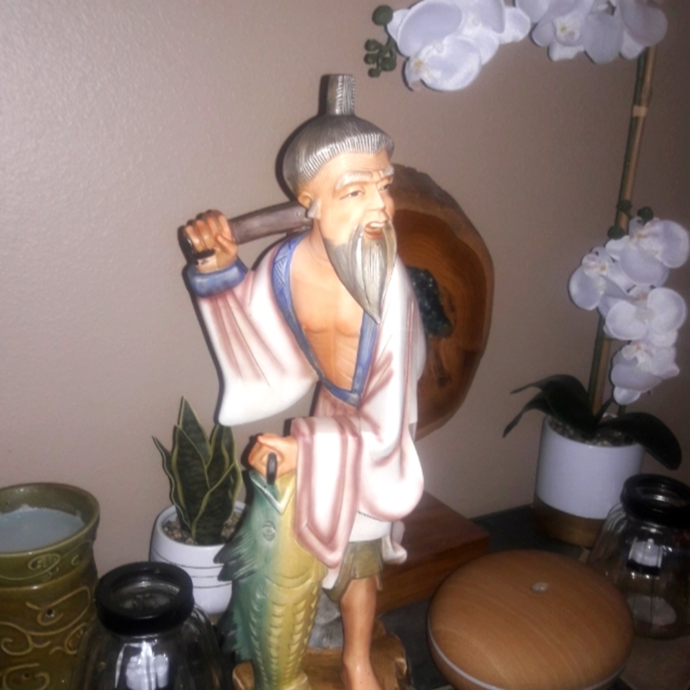 HPAntique Asian Art Chinese Fisherman - Picture 7 of 16